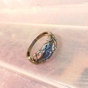 Vintage Sterling Silver Ring Small Gemstones Size 9 Ornate Open Work
